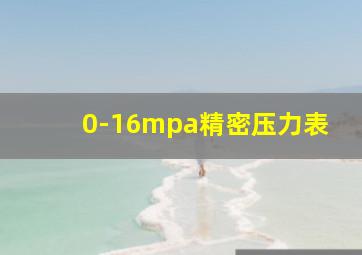 0-16mpa精密压力表