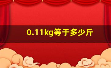 0.11kg等于多少斤