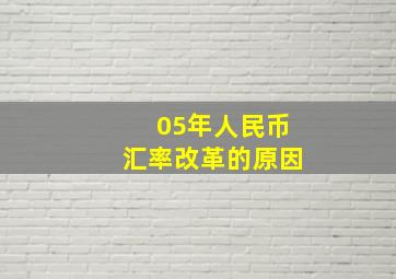 05年人民币汇率改革的原因