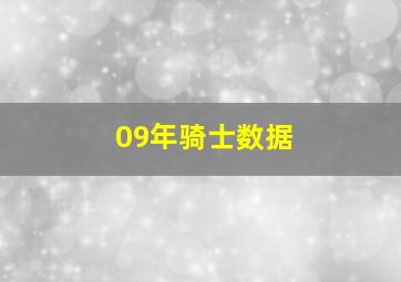 09年骑士数据