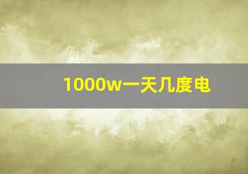 1000w一天几度电