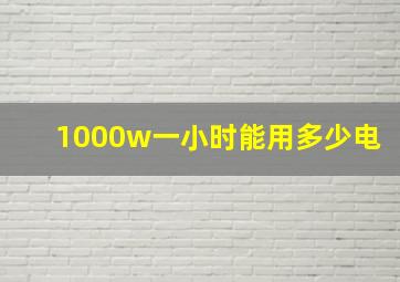 1000w一小时能用多少电