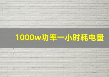 1000w功率一小时耗电量