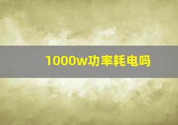 1000w功率耗电吗