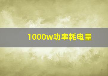 1000w功率耗电量