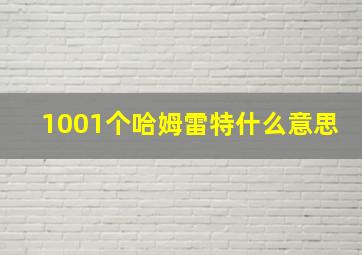 1001个哈姆雷特什么意思