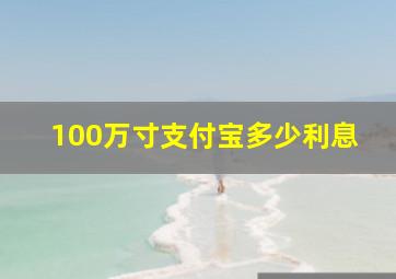 100万寸支付宝多少利息