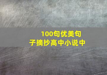 100句优美句子摘抄高中小说中