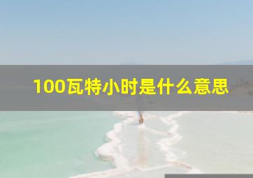 100瓦特小时是什么意思