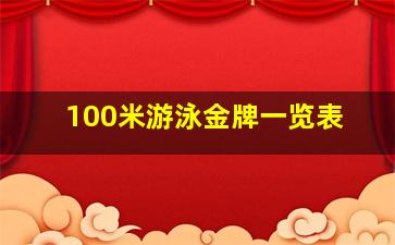 100米游泳金牌一览表