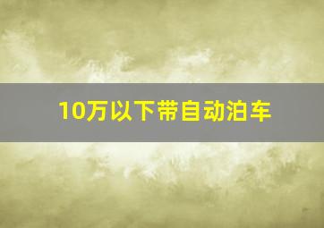 10万以下带自动泊车