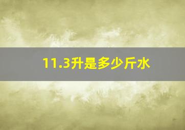 11.3升是多少斤水