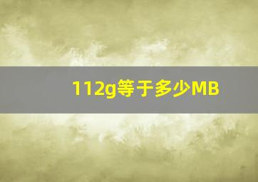 112g等于多少MB