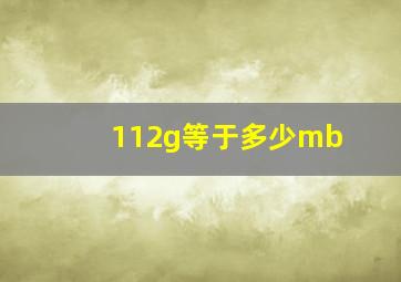 112g等于多少mb