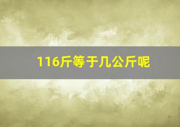 116斤等于几公斤呢