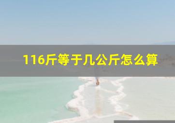 116斤等于几公斤怎么算