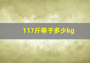 117斤等于多少kg