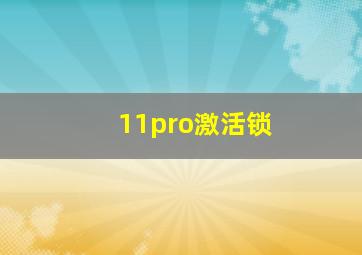 11pro激活锁