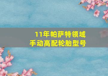 11年帕萨特领域手动高配轮胎型号