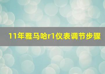 11年雅马哈r1仪表调节步骤