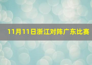 11月11日浙江对阵广东比赛