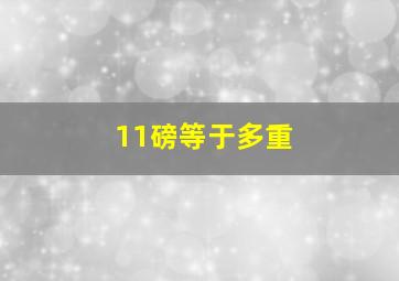 11磅等于多重