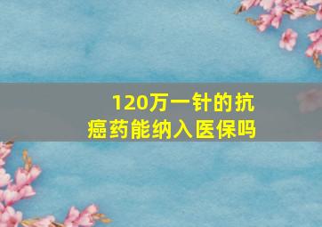 120万一针的抗癌药能纳入医保吗