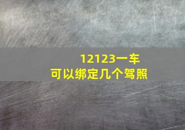 12123一车可以绑定几个驾照