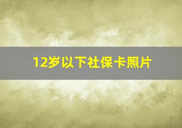 12岁以下社保卡照片