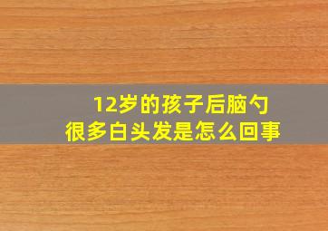 12岁的孩子后脑勺很多白头发是怎么回事