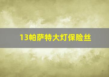 13帕萨特大灯保险丝