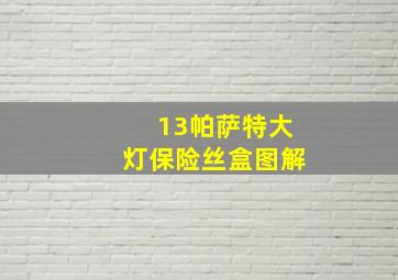 13帕萨特大灯保险丝盒图解