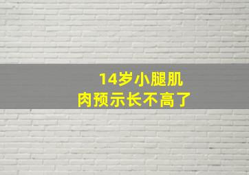 14岁小腿肌肉预示长不高了