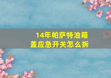 14年帕萨特油箱盖应急开关怎么拆