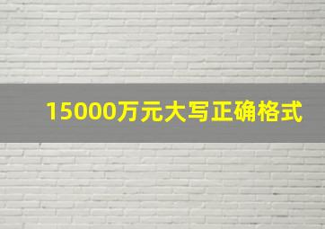 15000万元大写正确格式