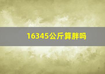 16345公斤算胖吗