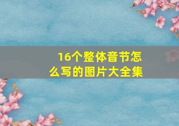 16个整体音节怎么写的图片大全集