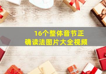 16个整体音节正确读法图片大全视频