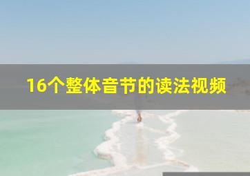 16个整体音节的读法视频