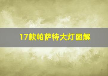 17款帕萨特大灯图解