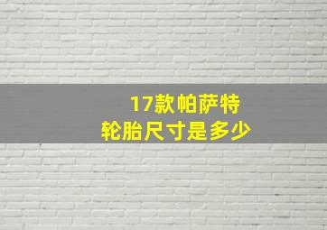 17款帕萨特轮胎尺寸是多少