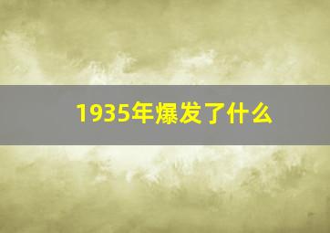 1935年爆发了什么