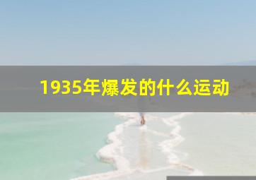 1935年爆发的什么运动