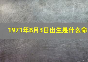 1971年8月3日出生是什么命