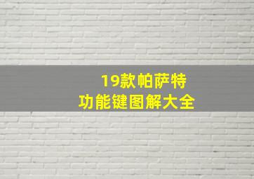 19款帕萨特功能键图解大全