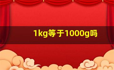 1kg等于1000g吗