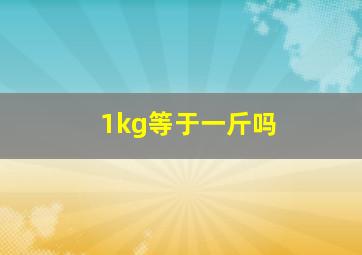 1kg等于一斤吗