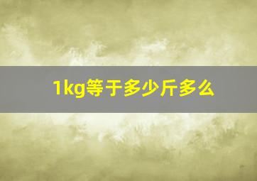 1kg等于多少斤多么