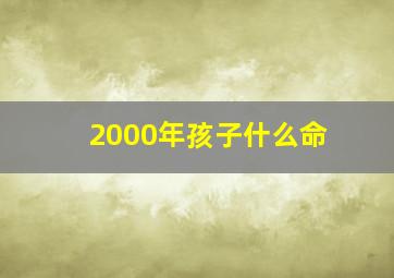 2000年孩子什么命