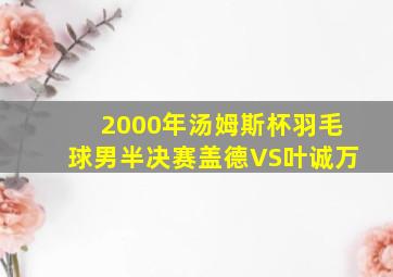 2000年汤姆斯杯羽毛球男半决赛盖德VS叶诚万